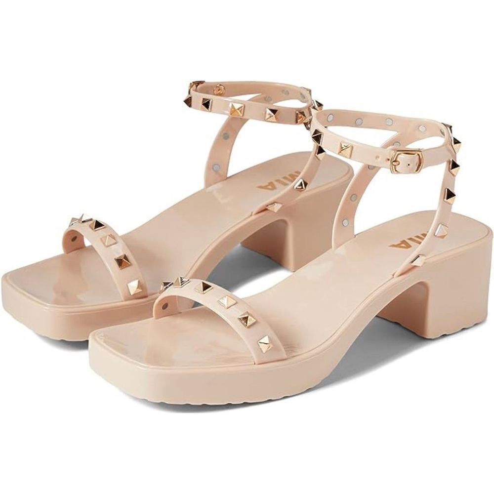 MIA Sandals‎ Womens Size 6 Pink Studded Chunky Heel Y2K